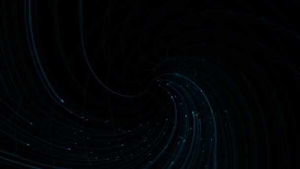 Futurisztikus Kék Rács Örvény Úszik Űrben Elvont Animáció — Stock videók