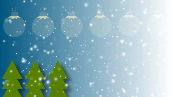 Christmas Trees Blue Snowfall Decoration Background Illustration — Foto de Stock