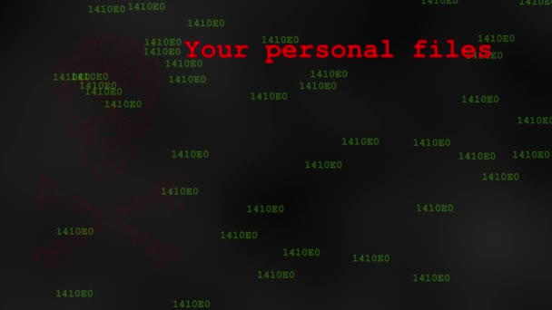 Ransomware Hacker Cyber Attack Computer Animation Concept — Video