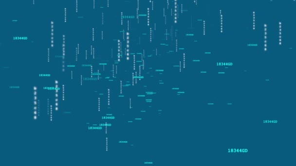 Dados Fluindo Velocidade Animação Ciberespaço Conceito Abstrato Fundo Azul — Vídeo de Stock