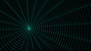 Geometrik çember ızgarası uzay animasyonunda yüzen 3d yapı