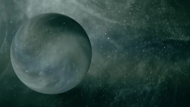 Planète Avec Des Particules Spatiales Des Étoiles Dans Espace Lointain — Video