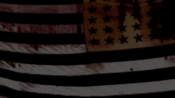 Στεναχωρημένη Grunge Σημαία Ηνωμένων Πολιτειών Της Αμερικής Αργή Κίνηση Animation — Αρχείο Βίντεο