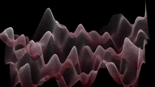 Mesh Grid Particles High Waves Animation Abstraite — Video