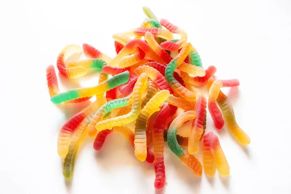 Gummy Worms White Background Candy Sweets — Stock Photo, Image