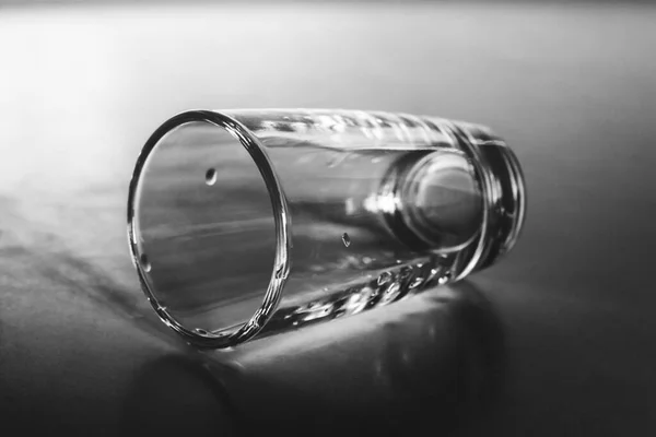 Empty Glass Concept Alcoholism Black White Photography — Stock Photo, Image
