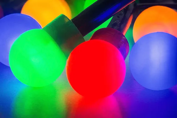 Rgb Garland Close Soft Selective Focus Macro — Stock Photo, Image