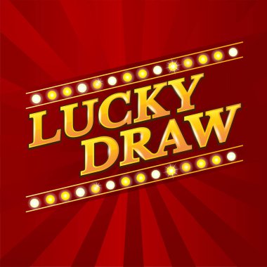 Düzenlenebilir metin efekti Lucky Draw 3d biçim efekti. Lüks tema için kırmızı ve altın rengi olan zarif metin efekti. Premium Vektörü