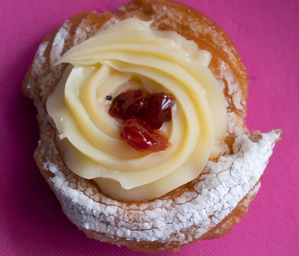 Zeppole Des Heiligen Josef Italienisches Gebäck Mit Mehl Zucker Eiern Stockbild