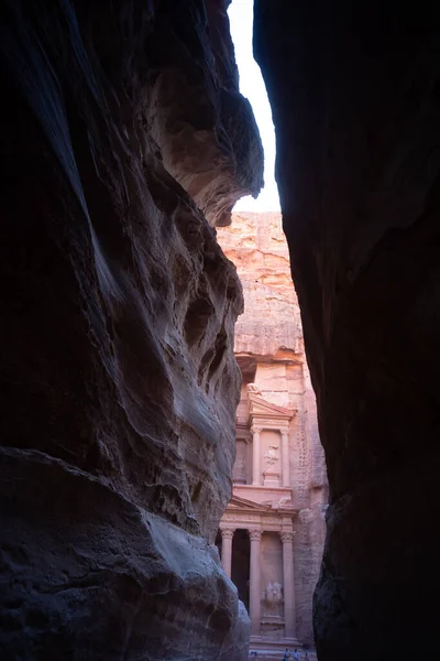 Canyon Entrée Petra Jordanie Ancienne Ville — Photo