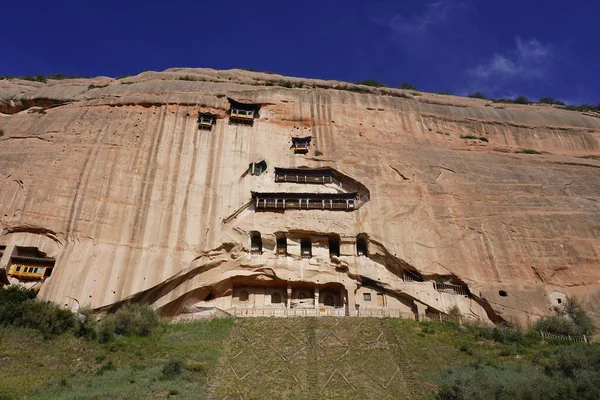 Bin Buda Mağarası, At nalı Tapınağı Mağarası, Zhangye, Gansu, Çin