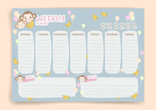 Habit Tracker Monthly Planner Monthly Planner Habit Tracker Blank Template — Stok Vektör