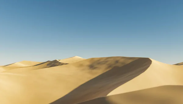 Desert Landscape Dunes Clear Sky Rendering — Stock Photo, Image