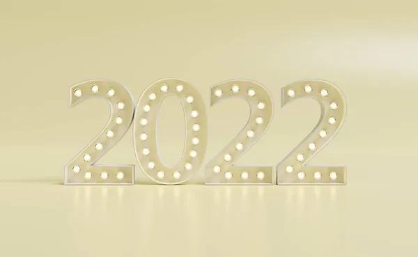 Letrero Bombilla Con Número 2022 Para Celebración Del Año Nuevo —  Fotos de Stock