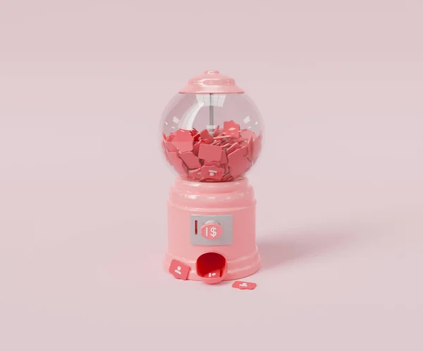 분홍색 배경으로 미디어 머신의 — 스톡 사진