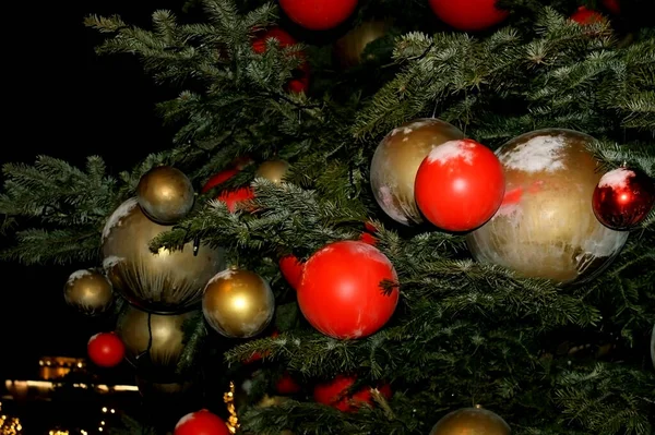 Decoração Árvore Natal Rua Tverskaya Moscou — Fotografia de Stock