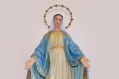 Statue of the image of Our Lady of Grace, mother of God in the Catholic religion, Virgin Mary clipart
