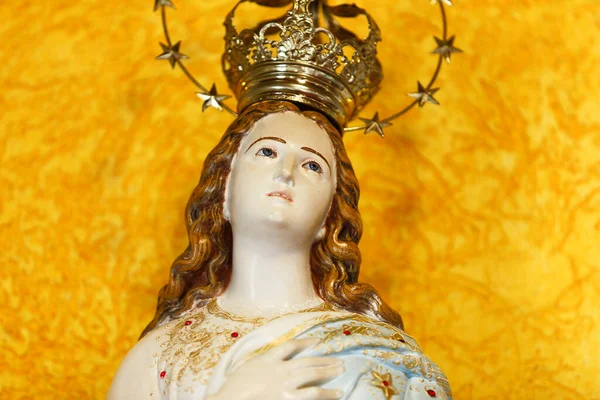 Figura Wizerunku Matki Bożej Niepokalanego Poczęcia Matka Boża Religii Katolickiej — Zdjęcie stockowe