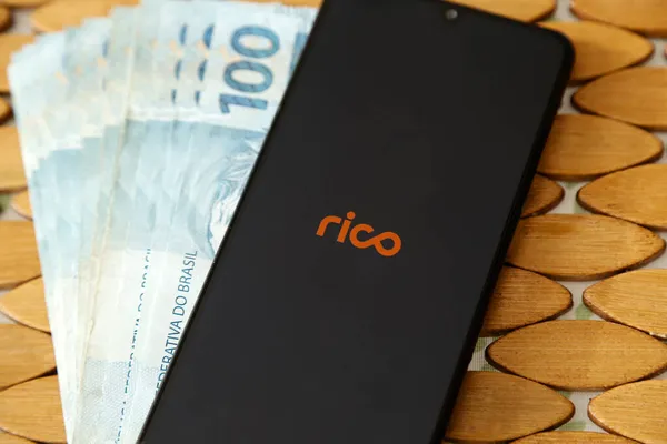 Minas Gerais Brazil April 2021 Smartphone Cell Phone Screen Rico — Stock Photo, Image