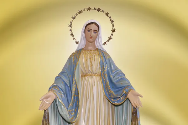 Staty Bilden Vår Fru Nåd Guds Moder Den Katolska Religionen — Stockfoto