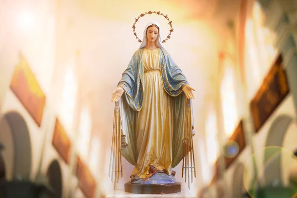 Estátua Imagem Nossa Senhora Graça Mãe Deus Religião Católica Virgem — Fotografia de Stock