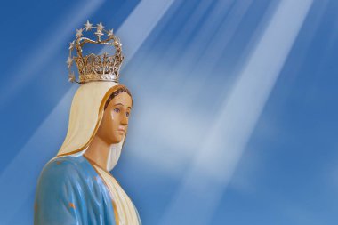 Katolik dininde Tanrı 'nın annesi Meryem Ana Nossa Senhora das Gracas' ın heykeli.