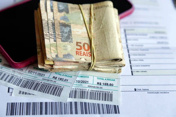 Brasilianische Rechnungen Und Konten Für Echtes Geld — Stockfoto