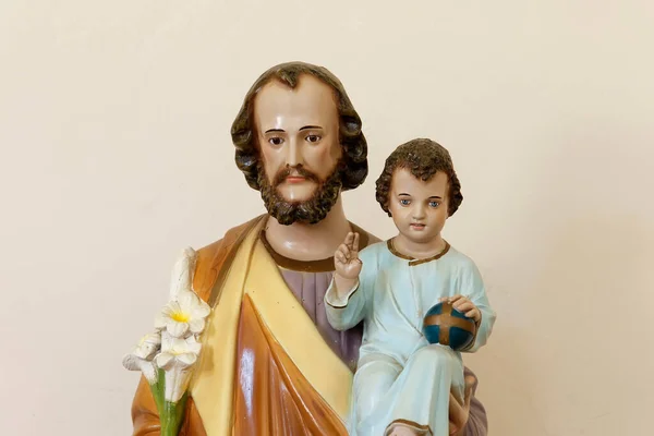 Sint Jozef Kindje Jezus Van Katholieke Kerk Sao José Menino — Stockfoto