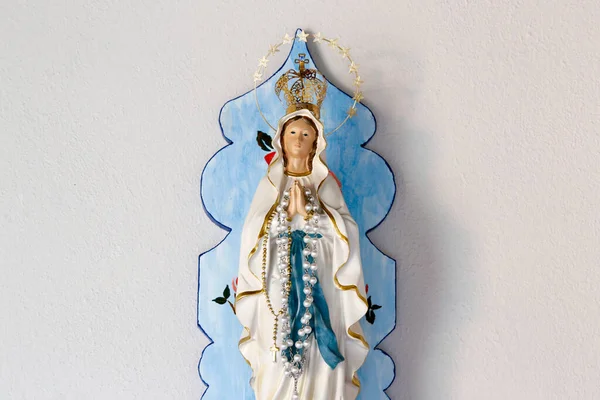 Estátua Imagem Nossa Senhora Lourdes Foco Seletivo Virgem Lourdes — Fotografia de Stock