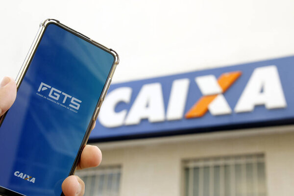 Oliveira, Minas Gerais, Brazil - March 30, 2022: Screen of the FGTS application