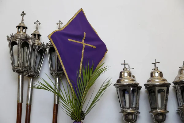 Semana Santa Celebração Católica Tradicional Domingo Ramos Cristã Símbolo Religioso — Fotografia de Stock