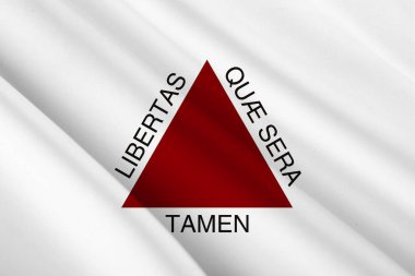 Minas Gerais eyalet bayrağı - kırmızı renk ve yatay beyaz arkaplan - devlet sembolü