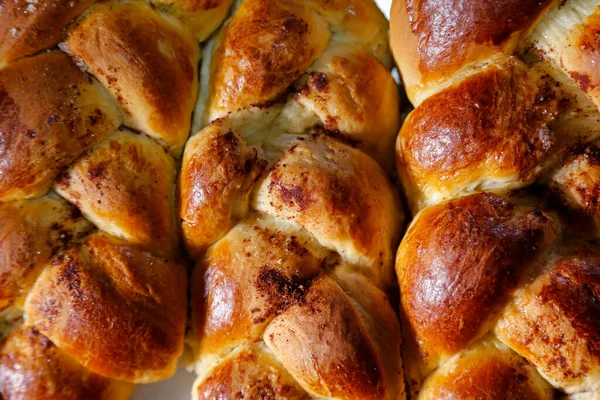 Detalle Dona Hecha Mano Comida Casera Bandeja Rosca Caseira —  Fotos de Stock