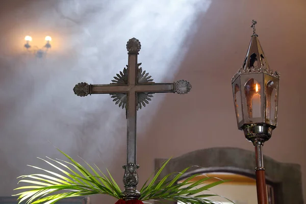 Die Karwoche Traditionelle Katholische Feier Palmsonntag Christlicher Glaube Religiöses Symbol — Stockfoto