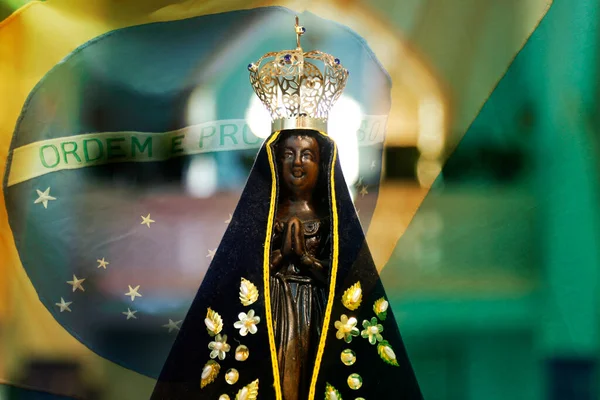 Statue Image Our Lady Aparecida Mother God Patroness Brazil — Stock Photo, Image