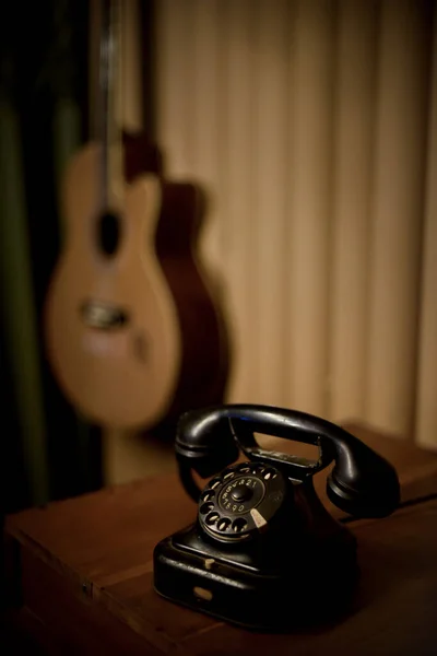 Classic Tablephone Type Landline Telephone Used Dialing Destination Number Phone — Stock Photo, Image