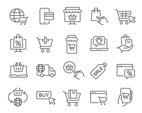 Çevrimiçi Alışveriş Simgeleri Ayarlandı. Örneğin; Worldwide Shipping, Card Pay, Add To Cart, Online Store, Website or Mobile Applications, Shopping Productions, Discount ve diğer ürünler. Düzenlenebilir vektör vuruşu.
