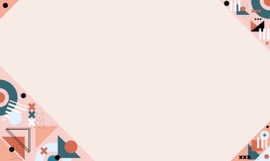 Soyut Geometrik pastel renk arkaplanı. Kopya alanı ile jeometri estetik arkaplanı.