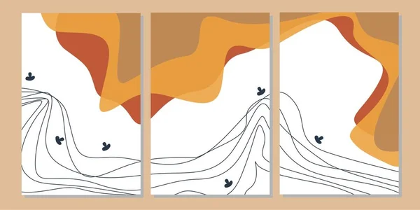 현대적 예술의 컬렉션 포스터 이야기 노르딕 주형에 — 스톡 벡터