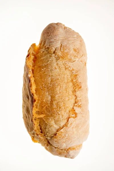 Bread Buns Top View White Background Close Single Whole Bread — Stock Photo, Image