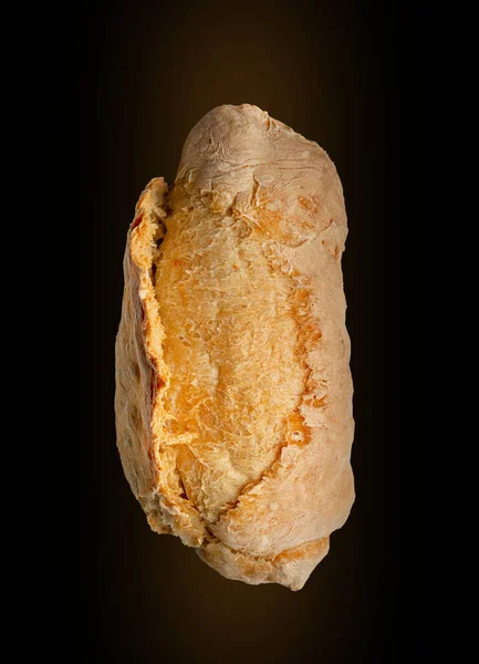 Bread Buns Top View Black Background Close Single Whole Bread — Stock Photo, Image