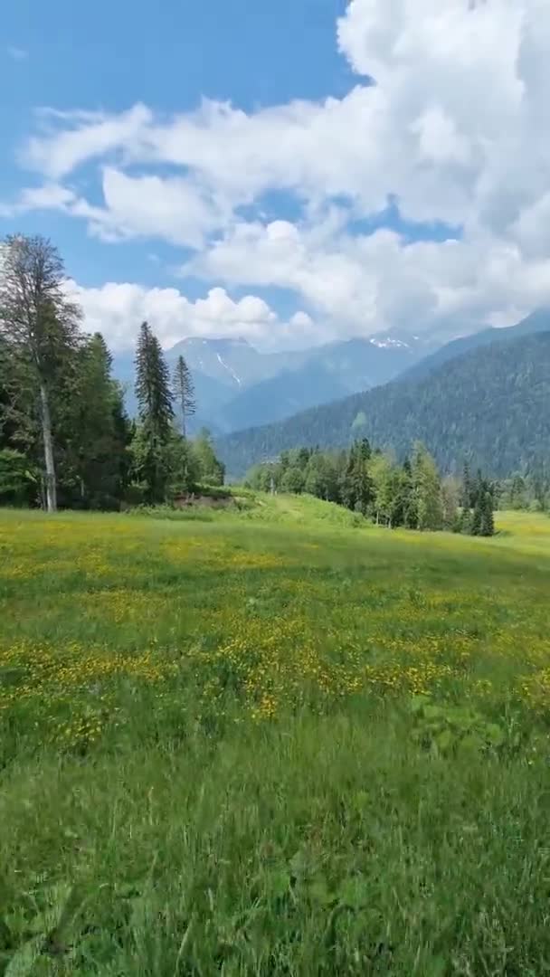 Lanovka v horách. letní turistika. — Stock video