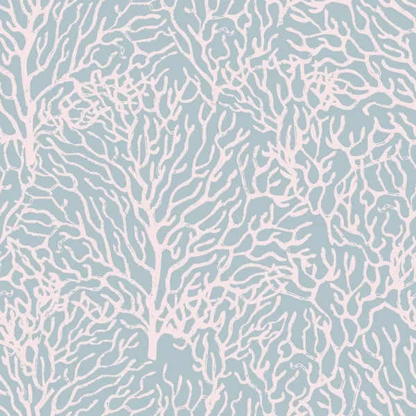 サンゴの海のシームレスなパターン。優しい色. — ストックベクタ