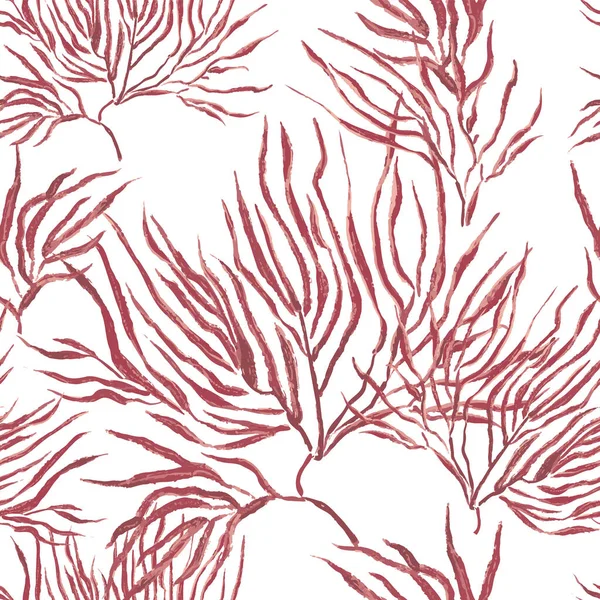 Seaweed padrão de cor sem costura. Textura escova artística. — Vetor de Stock