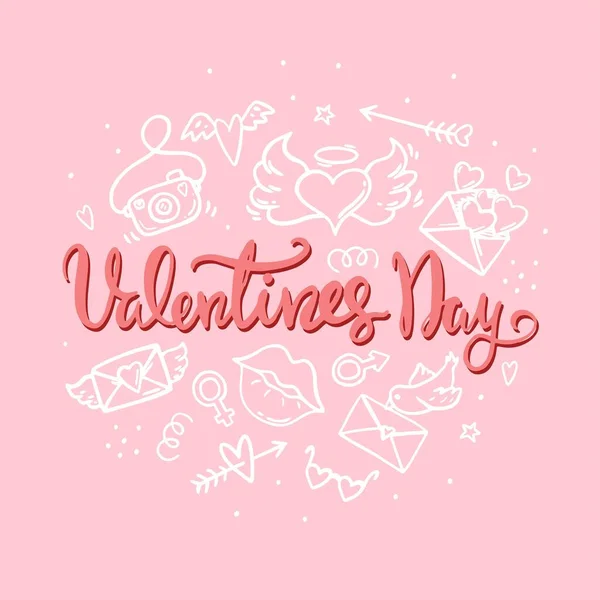 Vector illustration of Valentines Day. Social media, background, for social networks. scribble. Conceptual template — Stock Vector