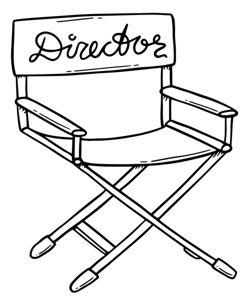 Vector illustration of directors chair. Scribble. Doodle. Cinema. on white background — Stock Vector