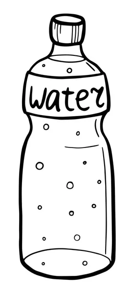 Water bottle illustration. proper lifestyle, nutrition. Doodled — 图库矢量图片