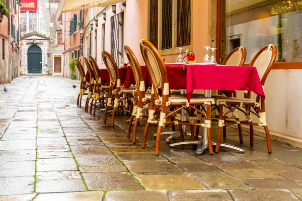 December 2021 Venice Italy View Tables Outdoor Terrace Cafe Iconic — Stock Photo, Image