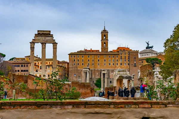 Décembre 2022 Rome Italie Tabularium Devant Palazzo Senatorio Arc Septime — Photo