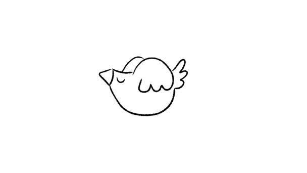 Funny Hand Drawn Doodle Bird Flying White Background Seamless Loop — Stock Video
